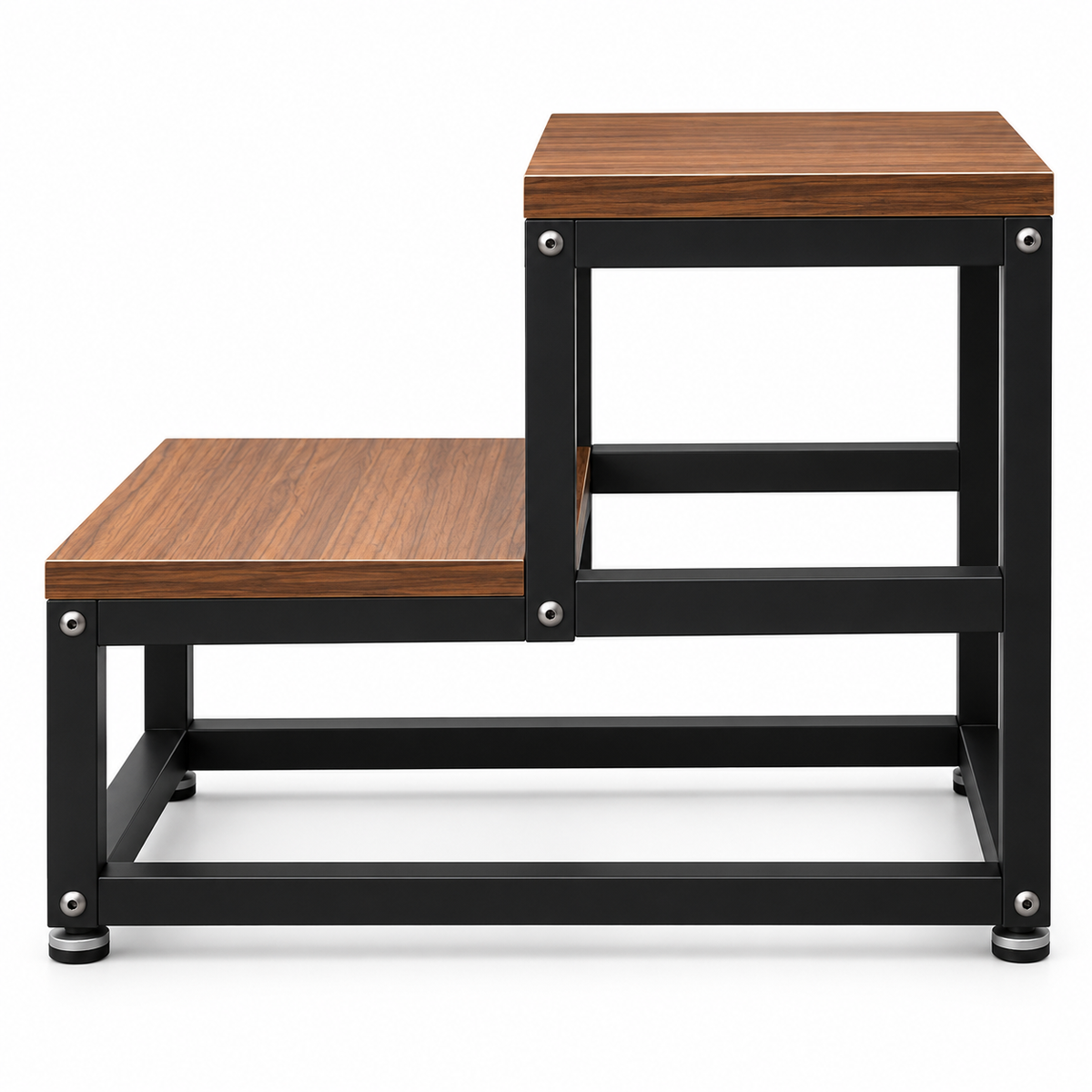 ANISHWAR 2 Step Step Stool for Home | Wooden Finish Platform with Strong Metal Frame | 14 Inch Height Safety Step Stool for Kitchen, Bathroom & Home | Pre-Assembled