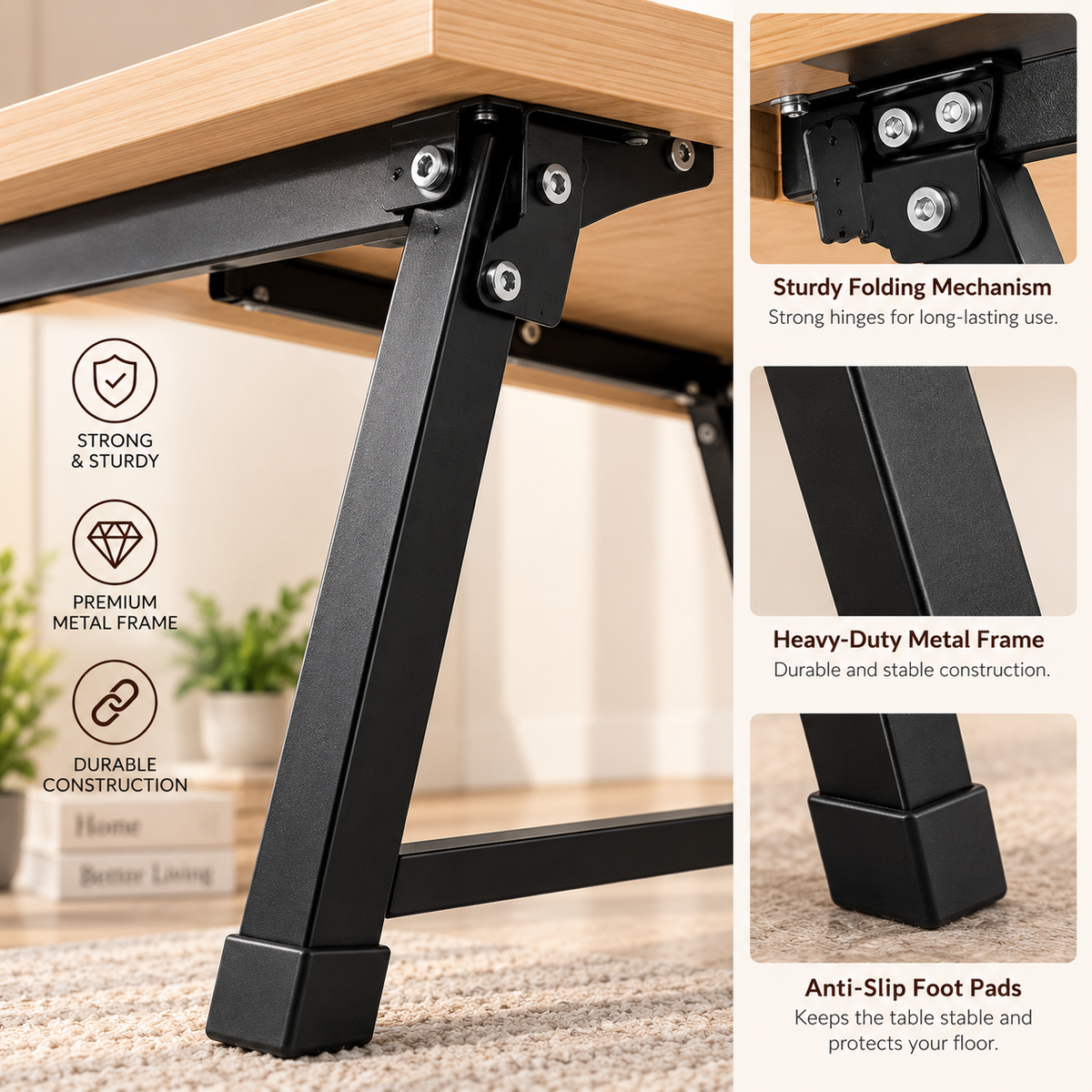 ANISHWAR Portable Laptop Table for Bed & Sofa | Compact Folding Study & Work Table