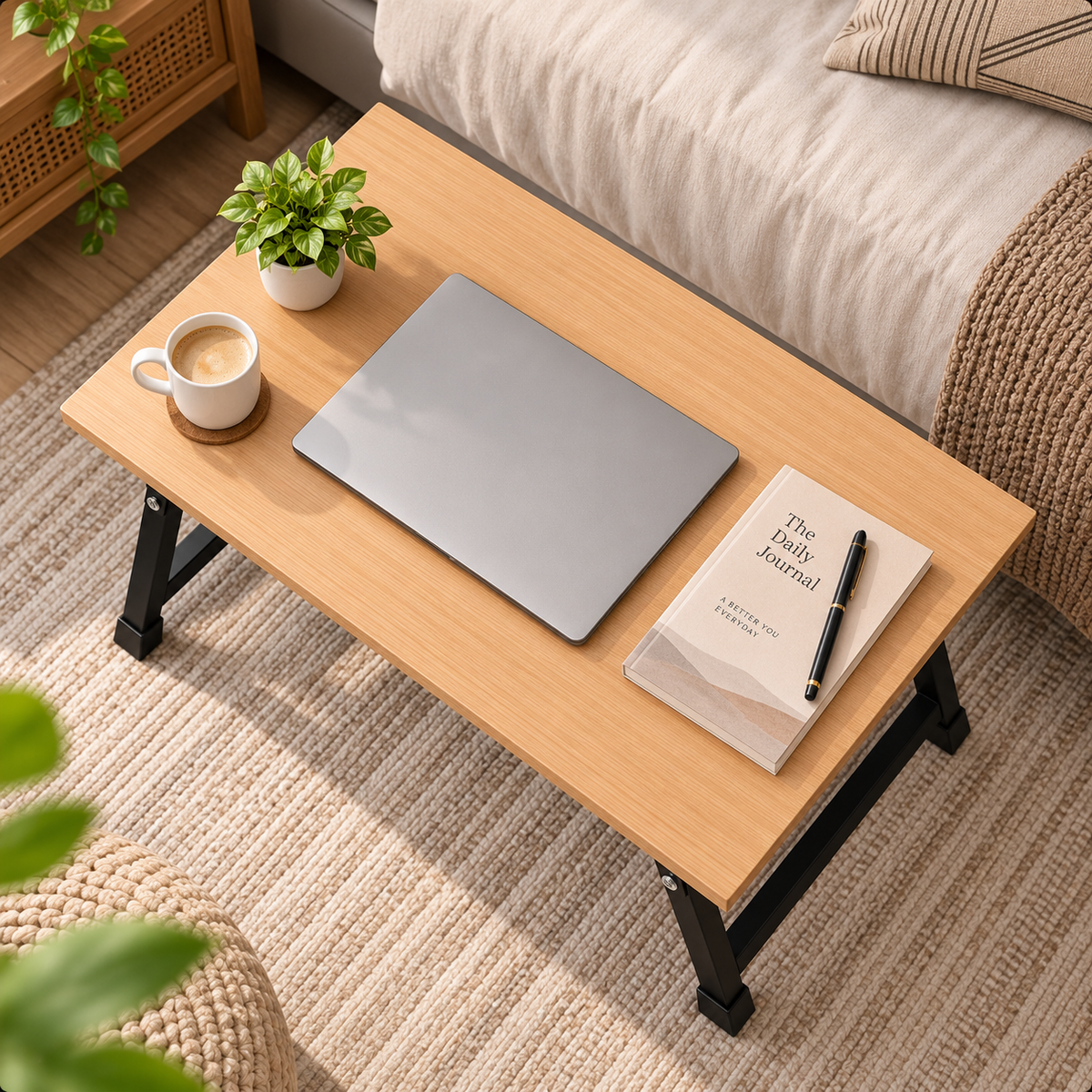 ANISHWAR Portable Laptop Table for Bed & Sofa | Compact Folding Study & Work Table
