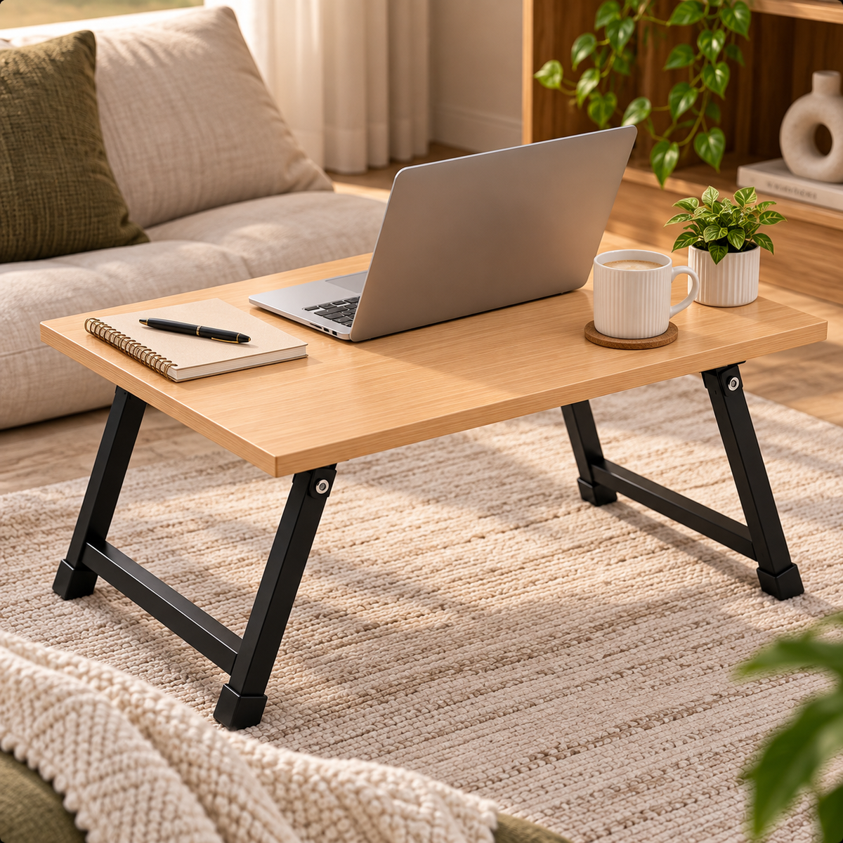 ANISHWAR Portable Laptop Table for Bed & Sofa | Compact Folding Study & Work Table
