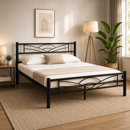 King Size Metal Bed for Bedroom | Modern & Sturdy Steel Bed