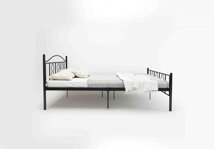 Anishwar Alecono Metal Queen Bed ( Black Finish )