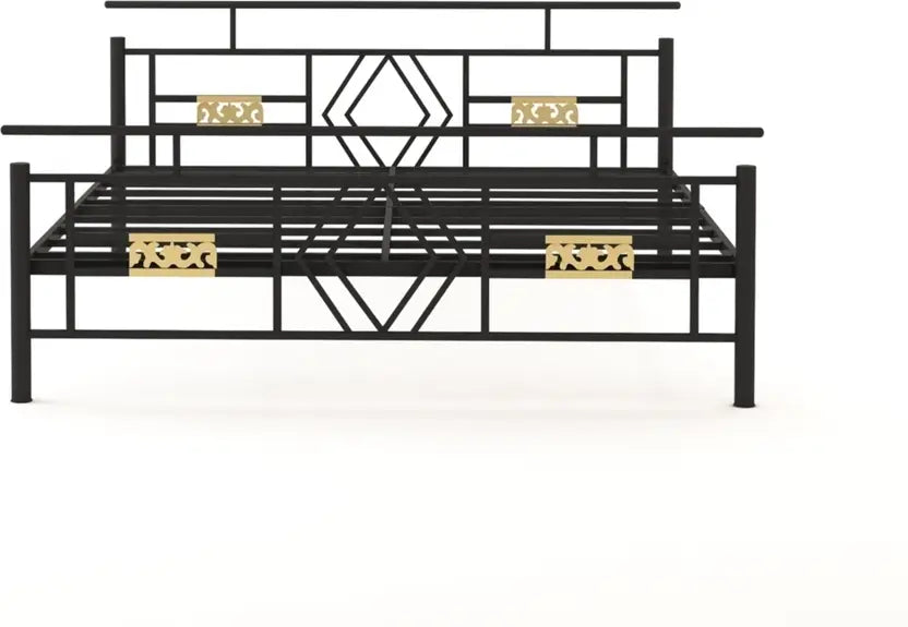 HouseSton Wrought Iron Metal Queen Bed  (Finish Color - Black, Delivery Condition - DIY(Do-It-Yourself))