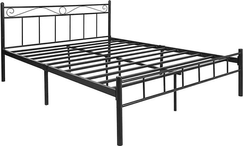 London Wrought Iron Metal King Bed  (Finish Color - Black, Delivery Condition - DIY(Do-It-Yourself))