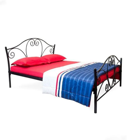 Wrought Iron Metal Queen Bed  (Finish Color - Black, Delivery Condition - DIY(Do-It-Yourself))