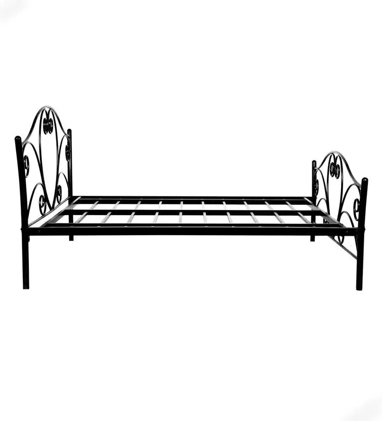 Wrought Iron Metal Queen Bed  (Finish Color - Black, Delivery Condition - DIY(Do-It-Yourself))