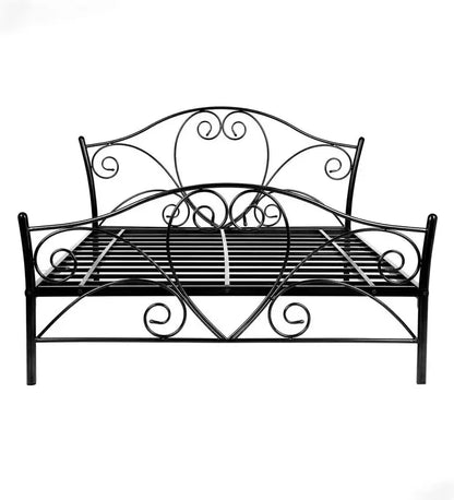 Wrought Iron Metal Queen Bed  (Finish Color - Black, Delivery Condition - DIY(Do-It-Yourself))