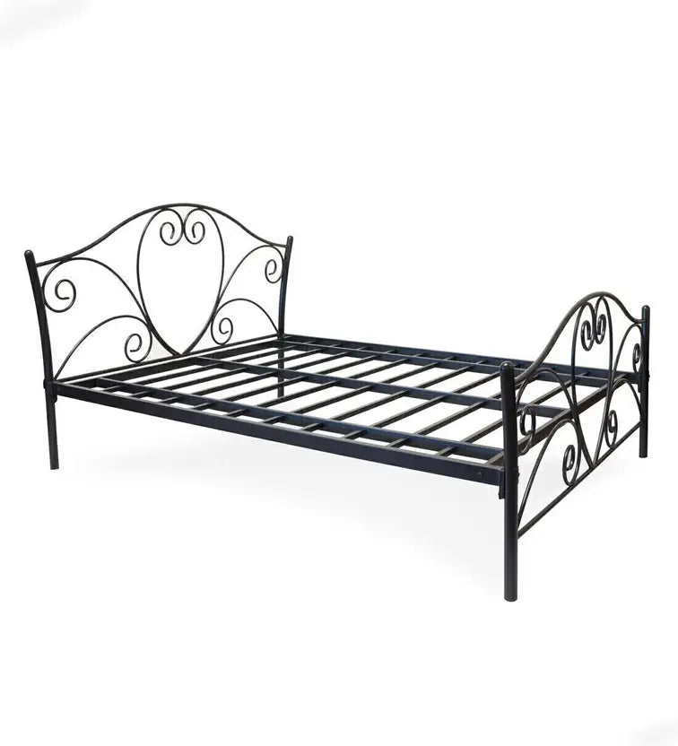 Wrought Iron Metal Queen Bed  (Finish Color - Black, Delivery Condition - DIY(Do-It-Yourself))