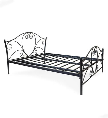 Wrought Iron Metal Queen Bed  (Finish Color - Black, Delivery Condition - DIY(Do-It-Yourself))