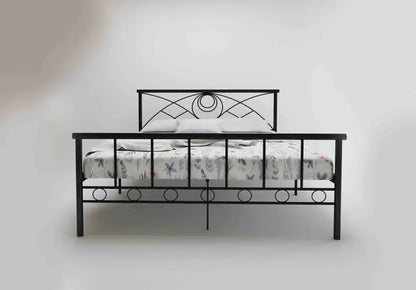 Olga Wrought Iron Metal Queen Bed  (Finish Color - Black, Delivery Condition - DIY(Do-It-Yourself))
