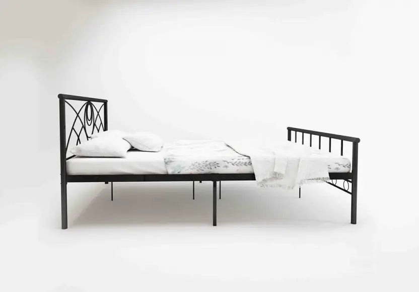 Olga Wrought Iron Metal Queen Bed  (Finish Color - Black, Delivery Condition - DIY(Do-It-Yourself))