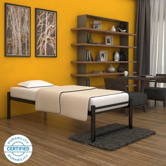 Osaka Wrought Iron Metal Single Bed  (Finish Color - Black, Delivery Condition - DIY(Do-It-Yourself))