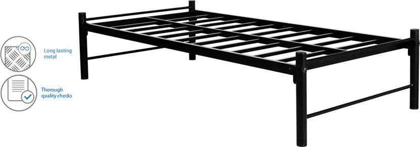 Osaka Wrought Iron Metal Single Bed  (Finish Color - Black, Delivery Condition - DIY(Do-It-Yourself))
