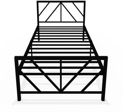Columba Wrought Iron Metal Single Bed  (Finish Color - Black, Delivery Condition - DIY(Do-It-Yourself))