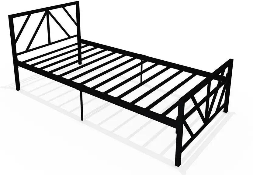 Columba Wrought Iron Metal Single Bed  (Finish Color - Black, Delivery Condition - DIY(Do-It-Yourself))