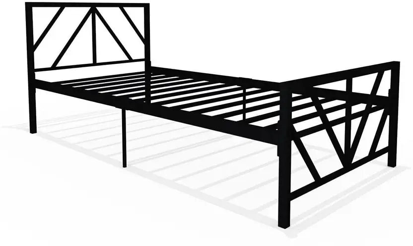 Columba Wrought Iron Metal Single Bed  (Finish Color - Black, Delivery Condition - DIY(Do-It-Yourself))