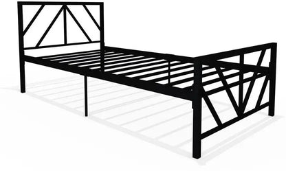Columba Wrought Iron Metal Single Bed  (Finish Color - Black, Delivery Condition - DIY(Do-It-Yourself))